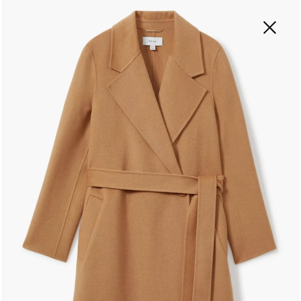Reiss Emile Belted Wool Blend Coat - Picture 3 of 7